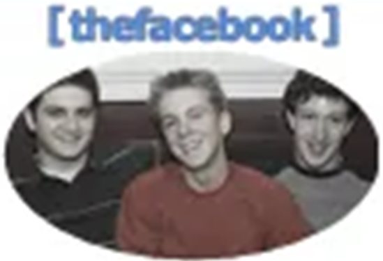 Logo do thefacebook e foto dos fundadores