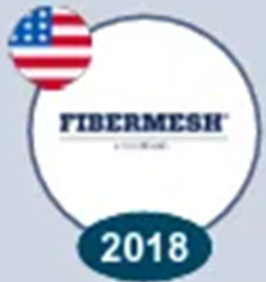 Logo da Fibermesh, com bandeira dos EUA, aquisição de 2018