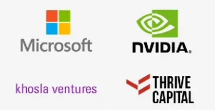 Principais investidores: Microsoft, NVIDIA, Khosla Ventures e Thrive Capital
