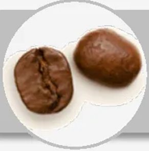 Grãos de café excelsa