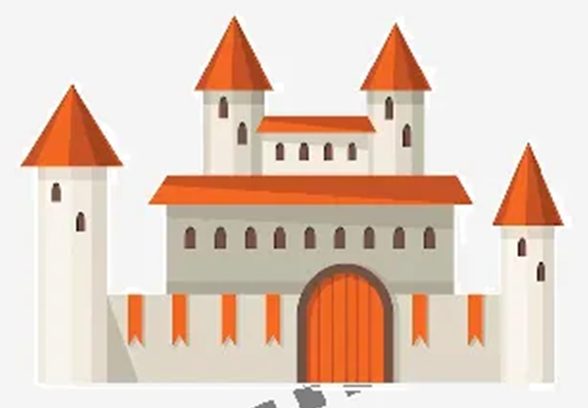 Ilustração de um castelo medieval