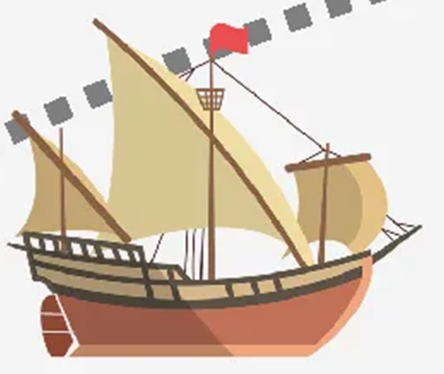 Ilustração de uma caravela