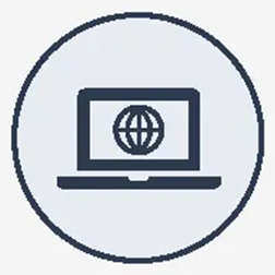 Ícone de computador com globo