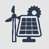 Ícone de painel solar e turbina eólica