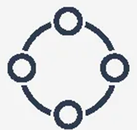 Ícone de círculos conectados em ciclo