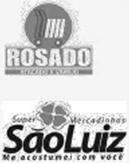 Logotipos do Rosado e do Supermercadinhos São Luiz