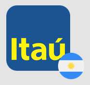 Logo do Itaú com a bandeira da Argentina (operação argentina do Itaú)