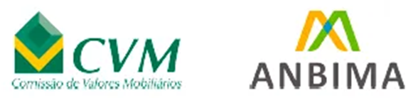 Logos da CVM (Comissão de Valores Mobiliários) e da ANBIMA