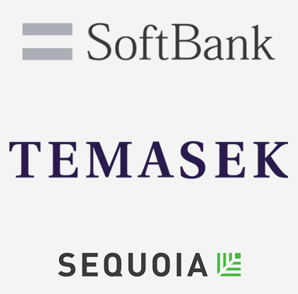 Logos da SoftBank, Temasek e Sequoia