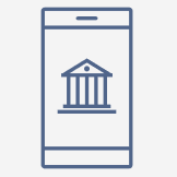 Ícone de celular com banco