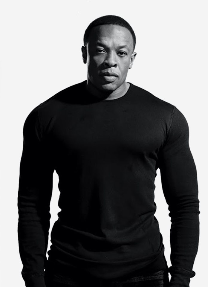 Foto em preto e branco de Dr. Dre