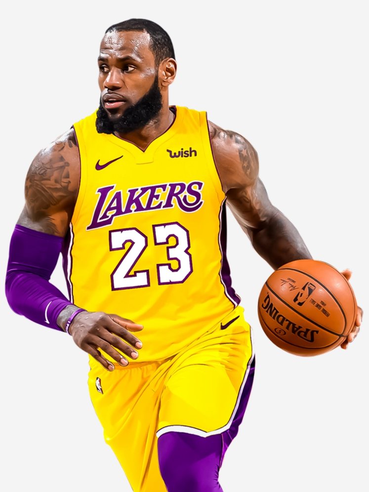 Foto de Lebron James com o uniforme do Los Angeles Lakers