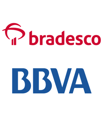 Logos do Bradesco e do BBVA
