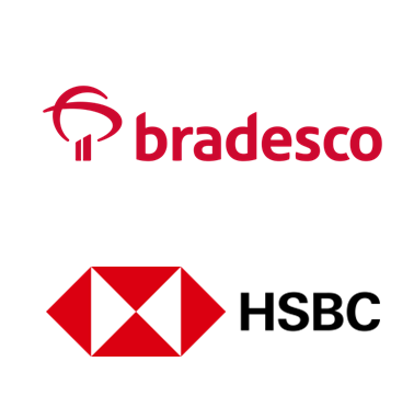 Logos do Bradesco e do HSBC