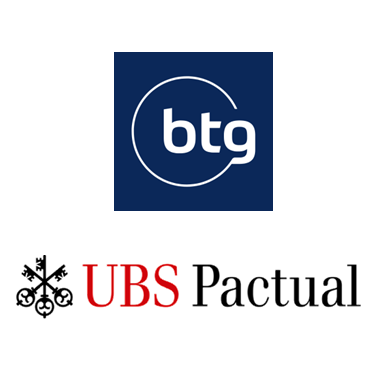 Logos do BTG e do UBS Pactual