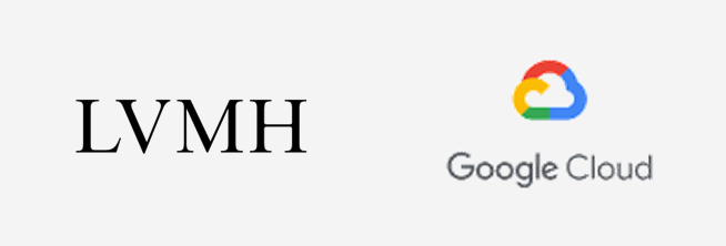 Logos da LVMH e do Google Cloud