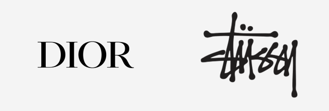 Logos da Dior e da Stüssy
