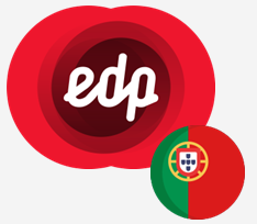 Logo da EDP com a bandeira de Portugal (Energias de Portugal)