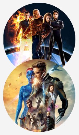 Imagens do Quarteto Fantástico e dos X-Men