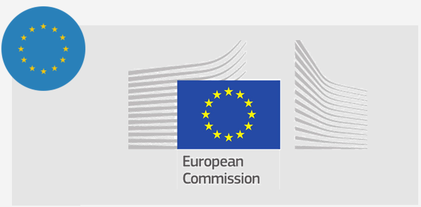 Bandeira da União Europeia e logo da European Commission