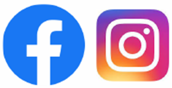Logos do Facebook e do Instagram
