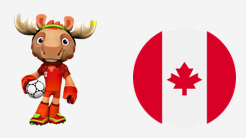 Mascote e bandeira do Canadá