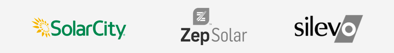 Logos da SolarCity, Zep Solar e Silevo