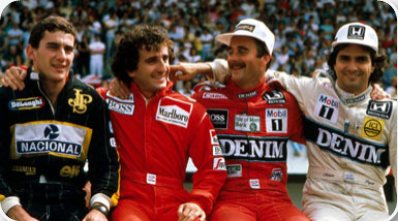 Pilotos de Fórmula 1 dos anos 80 reunidos lado a lado