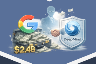 Google entregando uma maleta com US$ 2,4 bilhões em aperto de mão com o DeepMind