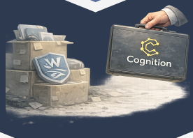Caixas com o logo da Windsurf e maleta com o logo da Cognition