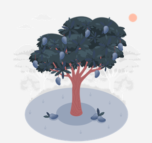 Ilustração de uma árvore frutífera